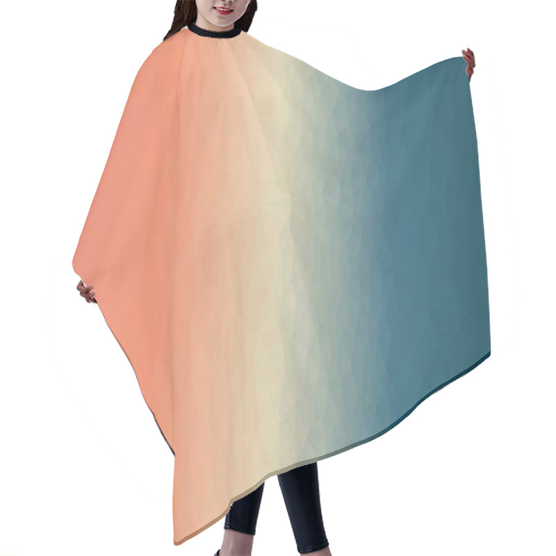 Personality  Abstract colorful polygonal backdrop in coral and blue colors hair cutting cape