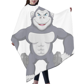 Personality  Muscle Gorilla With Dumbbells Cartoon Hair Cutting Cape