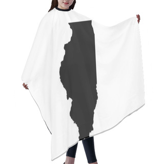 Personality  Illinois State Map Silhouette In The United States Hair Cutting Cape