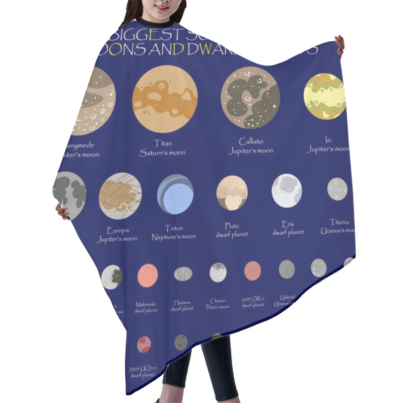 Personality  Solar System Dwarf Planets And Moons Hair Cutting Cape