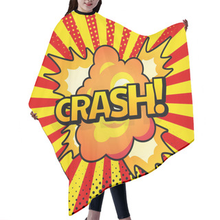 Personality  Boom. Comic Book Explosion Bang On Sunbeam Striped Background. Hair Cutting Cape
