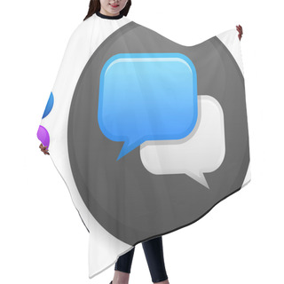 Personality  Internet Chat Icon On Round Internet Button Hair Cutting Cape