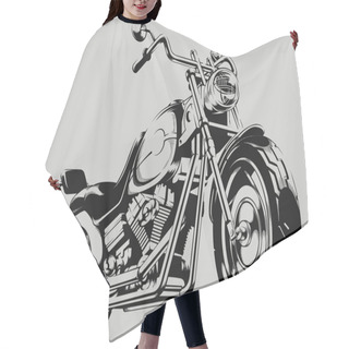Personality  Vintage Motorcycle Vector Silhouette Hair Cutting Cape