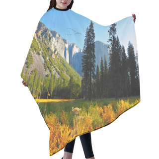 Personality  The Yosemite Park Above Which The Bird's Flight Flies By Hair Cutting Cape