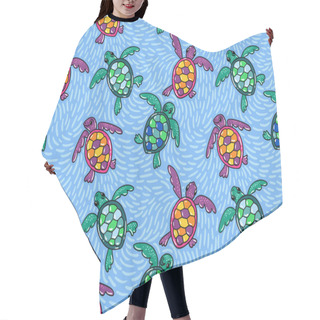 Personality  Seamless Pattern With Ocean Turtles Hair Cutting Cape
