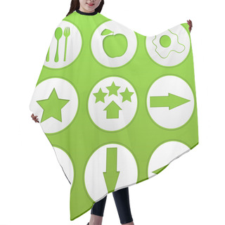 Personality  Buttons On A Green Background Hair Cutting Cape