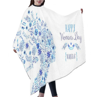 Personality  Happy Women Day Vintage Flower Illustration Hair Cutting Cape