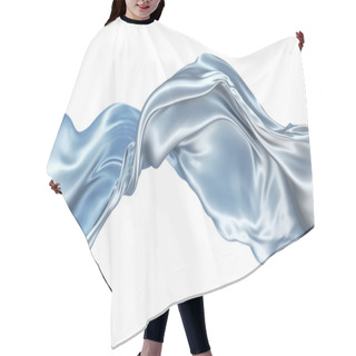 Personality  Abstract 3d Rendering Flowing Silver Cloth Background Hair Cutting Cape