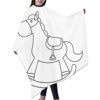 Personality  Wood Rocking Horse Icon Hair Cutting Cape