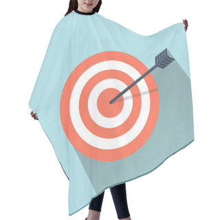 Personality  Arrow Hitting A Target. Business Concept.Icon Isolated On Backgraund Hair Cutting Cape