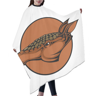 Personality  Vector Illustration Of An Armadillo Head Snapping Set Inside Circle. Hair Cutting Cape
