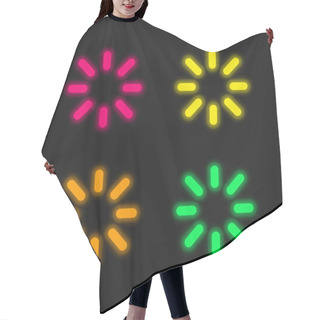 Personality  Birghtness Four Color Glowing Neon Vector Icon Hair Cutting Cape