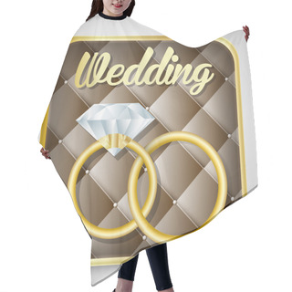 Personality  Golden Wedding Rings With Diamond On Brown Retro Background Hair Cutting Cape