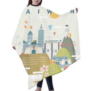 Personality  Taiwan Travel Poster Design Hair Cutting Cape