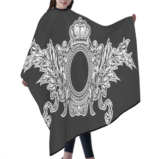 Personality  Antique Crown Royal Frame Engraving, Scalable And Editable Vector Illustration Hair Cutting Cape