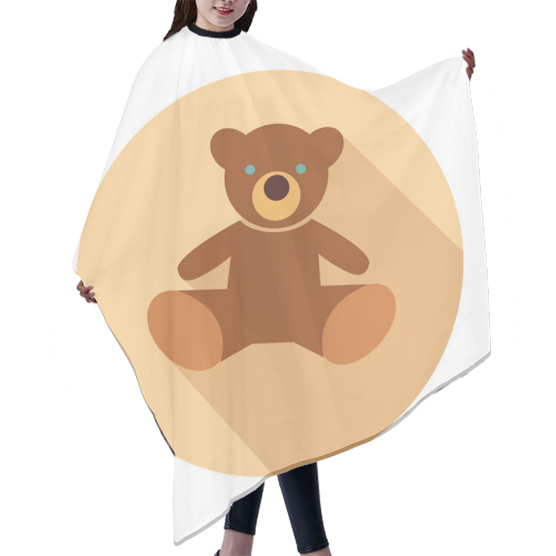 Personality  Teddy Bear Colored Vector Illustration Hair Cutting Cape