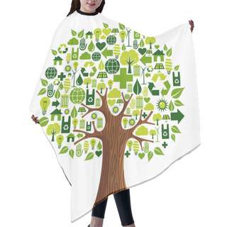 Personality  Go Green Icons Concept Tree Hair Cutting Cape