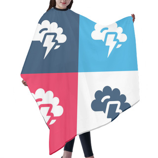 Personality  Brainstorming Blue And Red Four Color Minimal Icon Set Hair Cutting Cape
