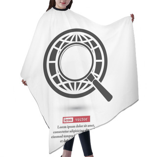 Personality  Earth With Magnifying Glass Search Icon Hair Cutting Cape