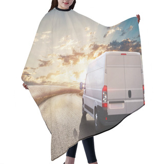 Personality  White Truck On Road  Hair Cutting Cape