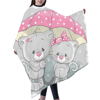 Personality  Two Cute Kittens Hair Cutting Cape