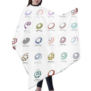 Personality  Spiral And Rotation Design Elements.  Hair Cutting Cape
