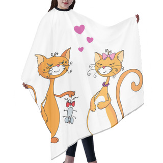 Personality  Two Cats Hair Cutting Cape