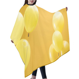 Personality  Festive Bright Minimalistic Balloons On Yellow Background Hair Cutting Cape