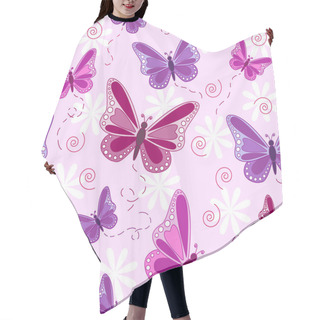 Personality  Seamless Butterfly Pattern Hair Cutting Cape