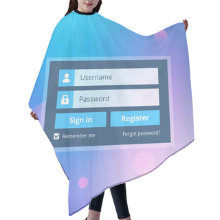 Personality  Login Website Template Flat Design With Abstract Background Hair Cutting Cape