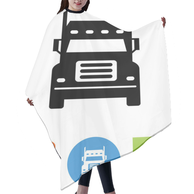 Personality  Truck Front View Vector Icon Hair Cutting Cape