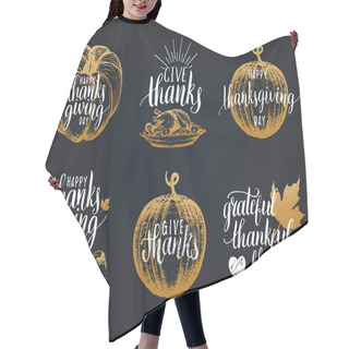 Personality  Thanksgiving Letterings Set Hair Cutting Cape