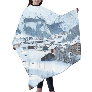 Personality  Lech Austria With Winter Snow Hair Cutting Cape