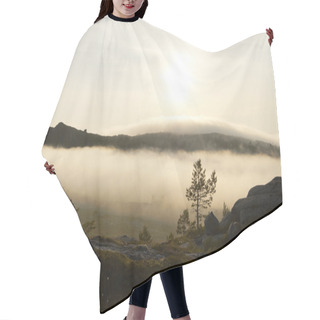 Personality  Susnset In The Foggy Mountains Hair Cutting Cape