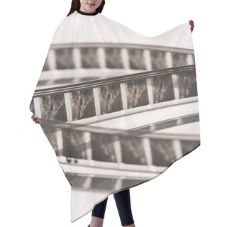 Personality  Close Up View Of Retro Filmstrips On White Background Hair Cutting Cape