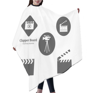 Personality  Clapperboard Movie Icon Of Industry Movie And Movie Festival Vec Hair Cutting Cape