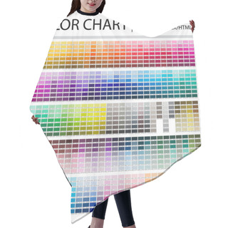 Personality  Color Chart. Print Test Page. Color Numbers Or Names. RGB, CMYK, Pantone, HEX HTML Codes. Vector Color Palette. Hair Cutting Cape