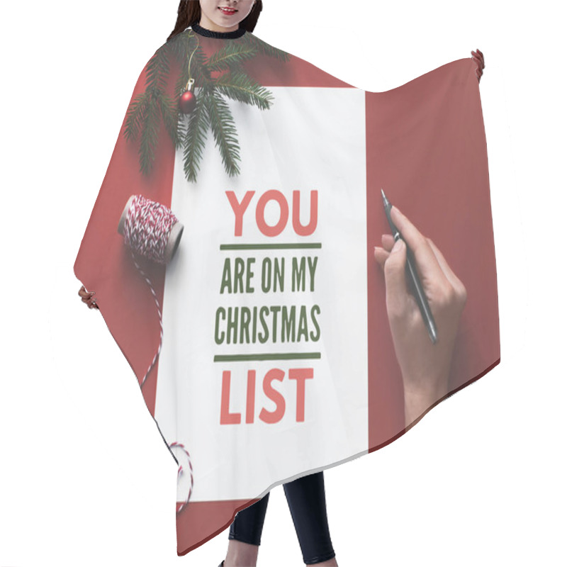 Personality  Person Writing Christmas Letter Hair Cutting Cape