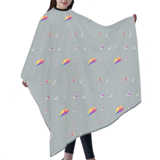 Personality  Colored Background With Different Accessories Hair Cutting Cape