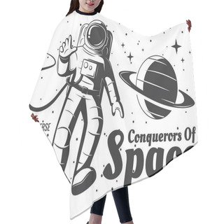 Personality  Vector Astronaut Illustration. Hair Cutting Cape