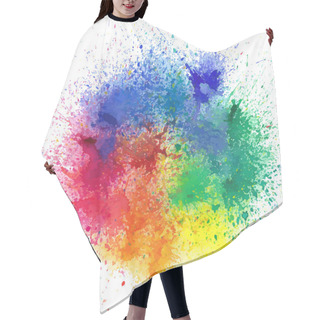 Personality  Background With Colorful Spots And Sprays On A White. Vector Illustration. Hair Cutting Cape