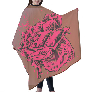 Personality  Hand Drawn Rose Hair Cutting Cape