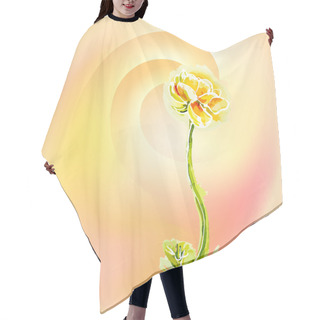 Personality  Flower Yellow Background, Watercolor Hair Cutting Cape