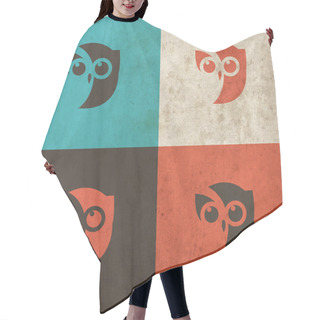 Personality  Owl Head Icon Art Illustration Hair Cutting Cape