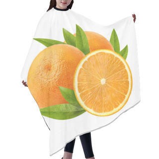 Personality  Two Ripe Juicy Orange And Its Half Isolated On White BackgroundThree Ripe Juicy Orange Hair Cutting Cape