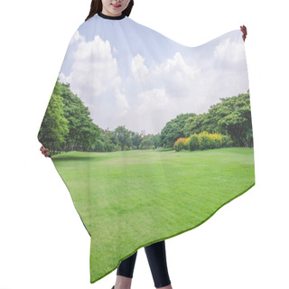 Personality  Green Grass Field With Tree Background Hair Cutting Cape