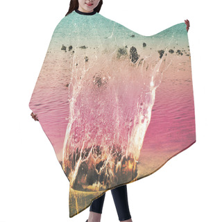 Personality  Rainbow Water Splash Hair Cutting Cape