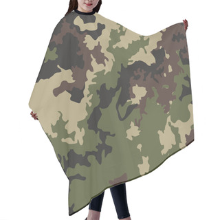 Personality  Texture Military Camo Repeats Seamless Army Green Hunting Hair Cutting Cape