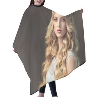 Personality  Blonde Fashion  Girl With Curly Hair  Hair Cutting Cape