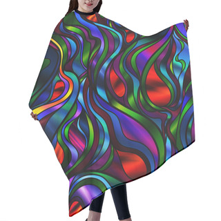 Personality  Psychedelic Abstract Stained Glass Hair Cutting Cape